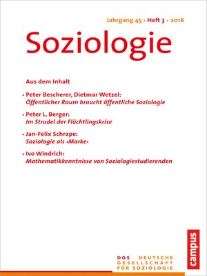 cover image of Soziologie 3.2016